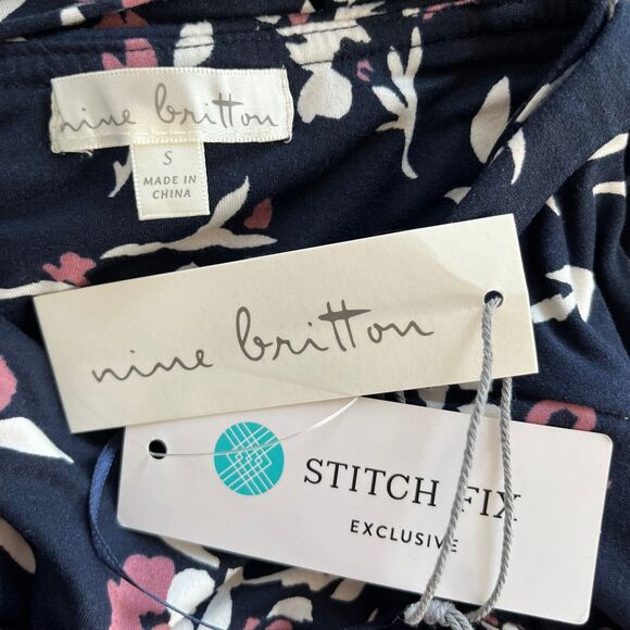 NWT Nine Britton Stitch Fix Angie Stretch Floral Knit Midi Dress Sz Small #441 - Picture 9 of 10